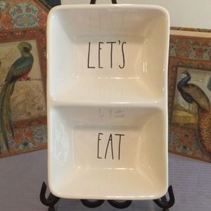 Rae Dunn "Let's Eat" Divided Dish NEW!